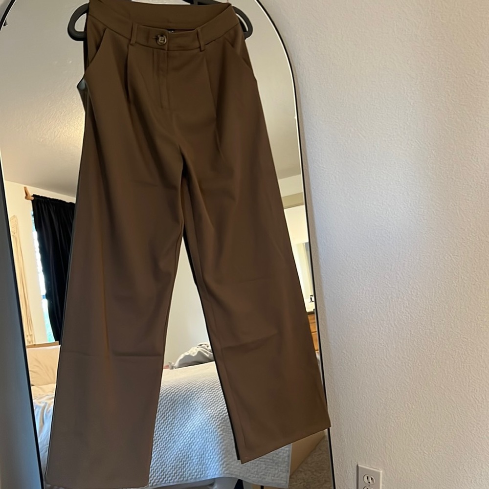 Pleated Wide Leg Trousers